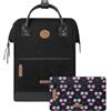 Cabaïa - Zaino Adventurer Le Havre - Maxi 23L - Idrorepellente - scomparto per PC fino a 15″ - 2 tasche intercambiabili - Vegan certificato - Zaino da viaggio, lavoro e scuola - Nero