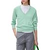 United Colors of Benetton Maglia Scollo V M/L 1C19D403N Maglione, Verde, L Donna