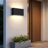 Alpinaluz Applique LED da Parete in Alluminio Nero con Vetro Satinato, 12W 2700K Luce Calda, Emissione Sopra e Sotto, IP54, Per Bagno, Zone Umide e Spazi Esterni Coperti