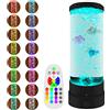 ALEENFOON Lampada Lava Medusa LED con Telecomando, Lampada Acquario Medusa Pesce Luce Sensoriale Cambia Colore Umore Luce Notturna, 16 Colori Fantasia Lampada da Tavolo LED Bambini