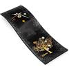 Sospiri Venezia Orologio da Parete Vetro Murano Meccanismo Silenzioso Decorato Murrine e Foglia Oro Idea Regalo Realizzato a Mano Made Italy (Nero 10x30 cm)