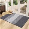 SHACOS Zerbino Ingresso Interno Antiscivolo, Tappeto Ingresso Lavabile In Lavatrice, Tappeto Bagno Interno Microfibra, Tappeto Esterno Rimozione Della Polvere, Grigio, 80 x 150 cm