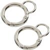 Aerzetix - Set di 2 Chiusure ad Anello con Molla e Occhiello ∅19 mm | Manici Borsa Decorazioni progetti Artigianali DIY Portachiavi | Colore Argento | in Metallo