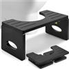 erdiegle Sgabello WC in bambù, Pieghevole, Ergonomico Sgabello per WC per il bagno, 40 * 19.5 * 17.5cm Nero