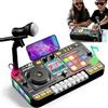 Zinueen DJ mixer bambini 3-10 anni, controller DJ con microfono e luci LED, 100+ effetti sonori, tastiera piano, batteria, giocattolo regalo per principianti DJ ragazzi ragazze