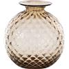 VENINI VASO MONOFIORE BALLOTON D.14 CM MOKA FILO ROSSO H.16,5 CM FO310016000F0BSR
