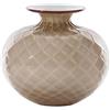 VENINI VASO MONOFIORE BALLOTON OPALINO D.12,5 CM MOKA-LATTIMO-FILO ROSSO H.12,5 CM FO310036000F0BSW