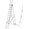 Hailo S100 ProfiLOT - Tubo combinato in alluminio, 3 pezzi, con sistema a saldatura, compensa le irregolarità, 3 x 12 pioli profilati, portata fino a 150 kg, scala in alluminio, made in Germany