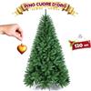 BAKAJI Albero Di Natale 120 Cm Pino Cuore D'oro Verde Folto 265 Rami Base A Croce