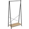 BAKAJI Stand Appendiabiti per Camera Da Letto in Legno MDF e Metallo Nero 80x40x160cm