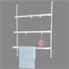 BAKAJI Scaffale 3 Aste Con Appendini Dietroporta In Metallo Per Bagno Camera