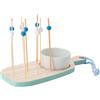 BAKAJI Set Aperitivo 11pz Con Vassoio In Legno Antipasto Sushi Con Ciotola In Ceramica