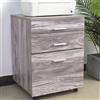 BAKAJI Cassettiera Scrivania Ufficio Legno MDF Mobiletto Stampante 3 Cassetti Grigio