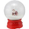 BAKAJI Ampolla Natalizia Palla con Babbo Natale Led 20x25cm Decorazione Luminosa Neve