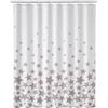 BAKAJI Tenda Doccia Bagno Stampa Stelle Grigio 180x200cm Tessuto con Ganci Poliestere