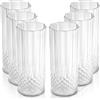 BAKAJI Set 6 Bicchieri Plastica Dura Effetto Cristallo Realistico 400 ml Riutilizzabili