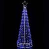 BAKAJI Albero Natale Luminoso 224 cm 592 LED BLU 8 Giochi Luce in Metallo per Esterno