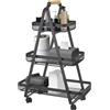 BAKAJI Carrello Estetista Multiuso con Ruote Carrellino Portaoggetti 3 Ripiani 57x31x83cm