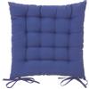 BAKAJI Cuscino Sedia in Tessuto Trapuntato Imbottito 40x40 con Laccetti Colore Blu