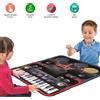 BAKAJI Tappeto Musicale 2in1 Batteria Tastiera Con Bacchette Playmat Bambini 60x90cm
