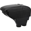 YJYWZH Bracciolo per Peugeot 208 2012-2018 con 6 USB e Portabicchieri | 4 USB e 2 USB-C,Portabicchieri,Vano smartphone,Doppio vano portaoggetti,Bracciolo centrale,Pelle PU,Base specifica veicolo