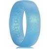 King Will Fede nuziale da uomo in silicone, 8 mm, vestibilità comoda, con design unico con scanalatura interna, anelli di fidanzamento in gomma per uso quotidiano e attività - Confezione multipla da 1