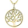 JO WISDOM Collana Albero della vita Argento 925 AAA Zirconia cubica Donna con placcato oro giallo