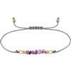 HeyMeili Bracciale elastico braccialetto regolabile pietre vere naturali ametista per donne