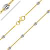 PLANETYS - Catena a maglia a sfera ovale diamantata in argento 925/1000 bicolore placcato oro giallo 18 carati, larghezza 3.2 mm, colore: giallo, cod. CHCHRYSYG-R-STATOM-003-S-65