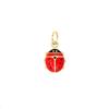 forme di Lucchetta - Ciondolo Coccinella Portafortuna in Oro Giallo 14 carati, Rossa smaltata a mano, Charms e Ciondoli per Catenina (fino a 4mm) per Donna Ragazza