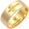 Kuzzoi - Anello da uomo con croce in argento Sterling 925 placcato oro (8 mm) e Placcato oro, 22, colore: gold, cod. 0610410620_620