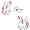Goldene Hufeisen GH Pegasus ch101OJ, Orecchini a perno in vero argento 925, con unicorno, per bambine e ragazze