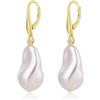 ZDaoBen Orecchini Perle Barocche in Argento Sterling 925 Leverback Perle Simulate Orecchini Pendenti Orecchini Perla Gioielli Regali per Donne Placcati in oro