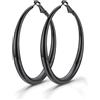 GoldChic Huggie Hoop - Orecchini a cerchio da donna, in acciaio inox, 40-80 mm, a scelta, Acciaio inossidabile