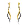 forme di Lucchetta - Orecchini Lunghi Eleganti in Oro Bianco e Giallo 9 carati, Orecchini Donna d'Oro Vero