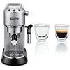 De'Longhi Dedica EC685.M Macchina da Caffè Espresso Manuale e Cappuccino + 2 bicchieri espresso, Caffè in Polvere o in Cialde E.S.E., 15 bar, 1350 W, Argento
