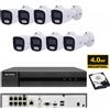 HIKVISION KIT VIDESORVEGLIANZA IP POE 4 MPX NVR 8 CANALI 4K 8 TELECAMERE BULLET 4 MP CON A