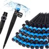Carpathen 30 emettitori di irrigazione a goccia, sistema di irrigazione a goccia da 1/4, sistema di irrigazione a pressione regolabile a 360 gradi, vortice su palo robusto da 15,2 cm, gocciolatori