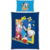 Herding Set biancheria da letto Sonic, motivo reversibile, federa 65 x 100 cm, copripiumino 160 x 210 cm, con cerniera, 100% cotone/renforcé
