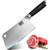 SHAN ZU Coltello da cucina, mannaia con foro da 18 cm, coltello da cuoco affilato, affettatrice per verdure, coltello da cucina giapponese realizzato in acciaio inossidabile ad alto tenore di carbonio