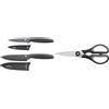 WMF 1879086100 Set Di 2 Coltelli, Acciaio Inossidabile, Nero & 18.7920.6100 Forbice Universale, Nero