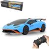 JAMARA Lamborghini Huracán STO 1:24 2,4 GHz - licenza ufficiale, fino a 1 ora di guida a circa 9 km/h, dettagli perfettamente riproducibili, lavorazione di alta qualità, blu
