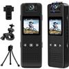 CYI Body Cam con Audio, Fotocamera Mini Portatile HD 1080P, Microcamera Rotazione di 180°con Visione Notturna Rilevamento del Movimento per Vlog, Ciclismo, ecc.
