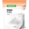 vit4ever Polvere di MSM - 1 kg (1000 g) - Senza Additivi | 99,9% Metilsulfonilmetano Cristallino Puro - Fattore Mesh 40-80 - Zolfo Organico - Vegano