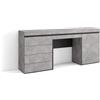 Skraut Home | Tavolo da toeletta | Tavolo da Trucco, stoccaggio | 177x75x35 cm | Con cassetto | Cassettiera | Stile moderno | Cemento