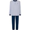 El Búho Nocturno Pigiama Uomo Cotone Lungo Leggero - 100% o Mistura - Intero Manica Lunga Maglia Righe Tasche - Set Due Pezzi Notte Casa Autunno Mezza Stagione, 100% Cotone, Blu 5310, 3XL