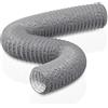 HG Power 150mm Tubo di Scarico, 5m Condotto di Ventilazione Flessibile in Alluminio PVC per Condizionatori d'aria, Asciugatrici e Cappe da Cucina, Grey