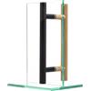 MLS Maniglia per Porta di Sauna e SPA, Coppia di Maniglie con Sensazione al Tatto Piacevole, Combinazione di Alluminio e Legno, per Porte Interne in Vetro e Legno, Lunghezza 400 mm, Fori 300 mm, Nero