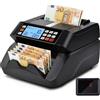 serebrant Macchina Conta Banconote Professionale, Macchina Conta Soldi Banconote con Rilevamento UV/MG/IR/MT, Velocità >1000pcs/min, 3,5" Display LCD e Display Led Esterno, Contabanconote Portatile, Multivaluta