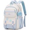 Amythe Zaino per Ragazze, Zainetto Bambina Scuola Elementare e Media, Zaini da Viaggio Leggero e Casual per Bambini da 9 10 a 16 anni con Ciondolo Carino, Adatto al Trolley, Blu